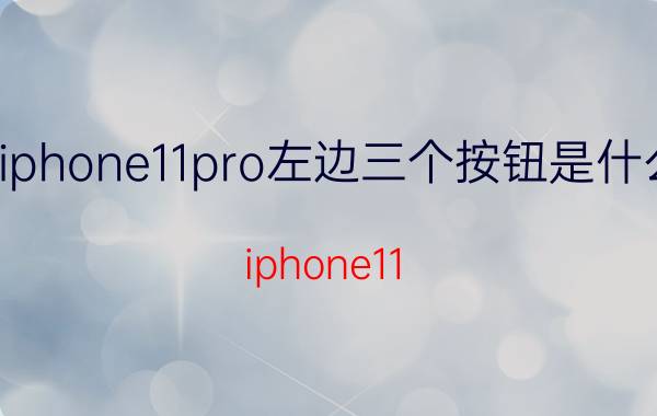 iphone11pro左边三个按钮是什么 iphone11 pro连拍怎么弄？